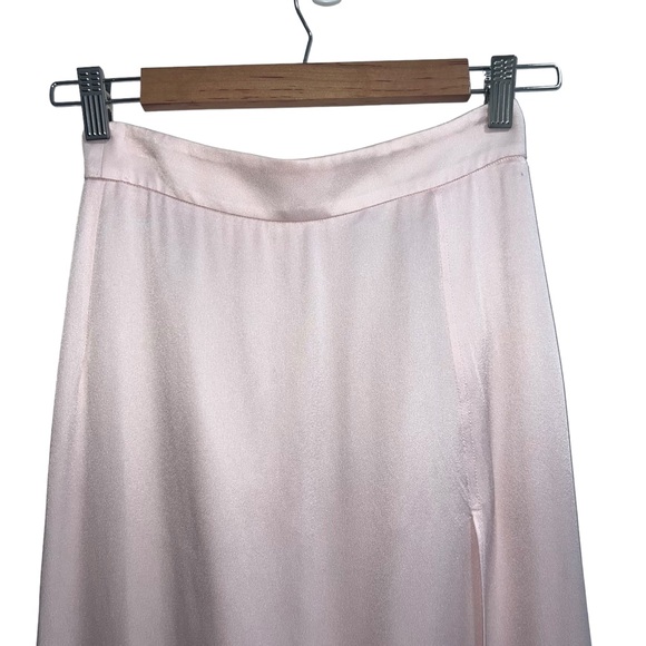 G. Label By Goop Satin Midi Skirt With Slit In Blush Pink - Picture 2 of 9